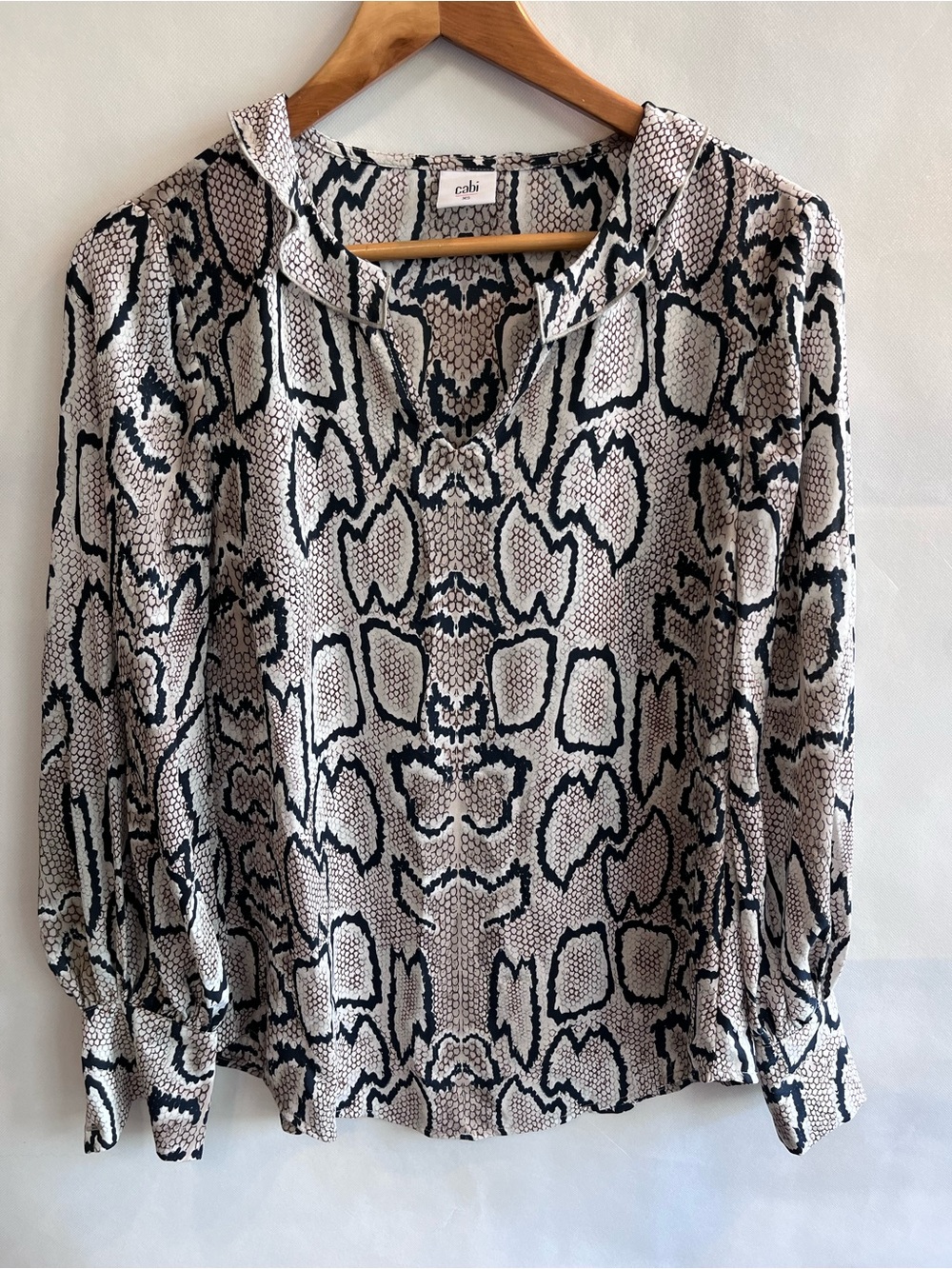 CAbi Serpentine Snake Long Sleeve Blouse 3759